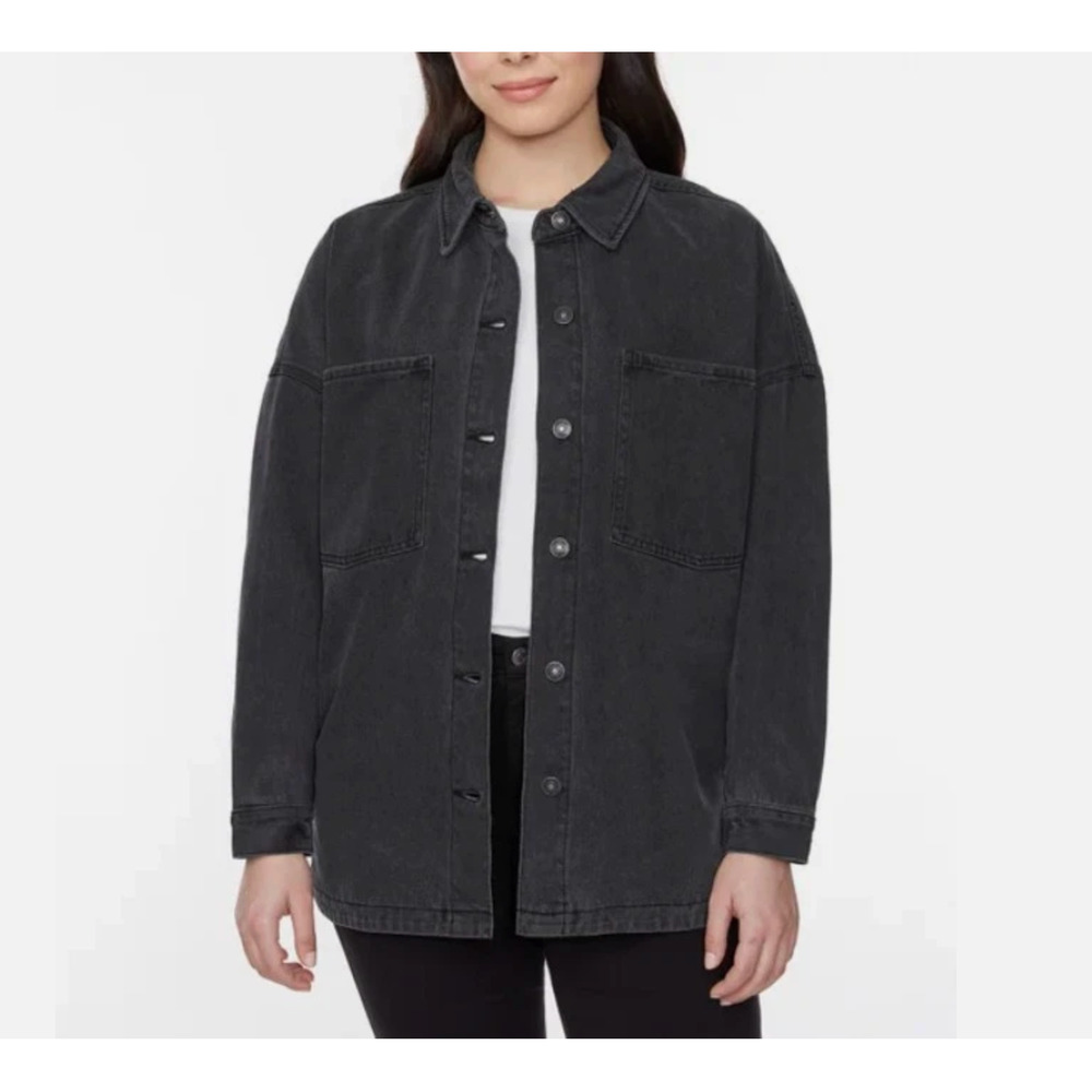 HUDSON Women's Small Denim Shacket Black Wash Oversized Cotton Retro NWT